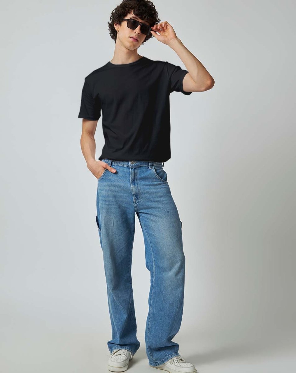 Crisp Black Plain T-shirt - Plain T-shirt | Mydesignation