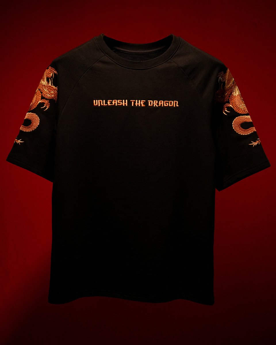 Dragon Embroidered - Men Oversized T-shirt | Mydesignation