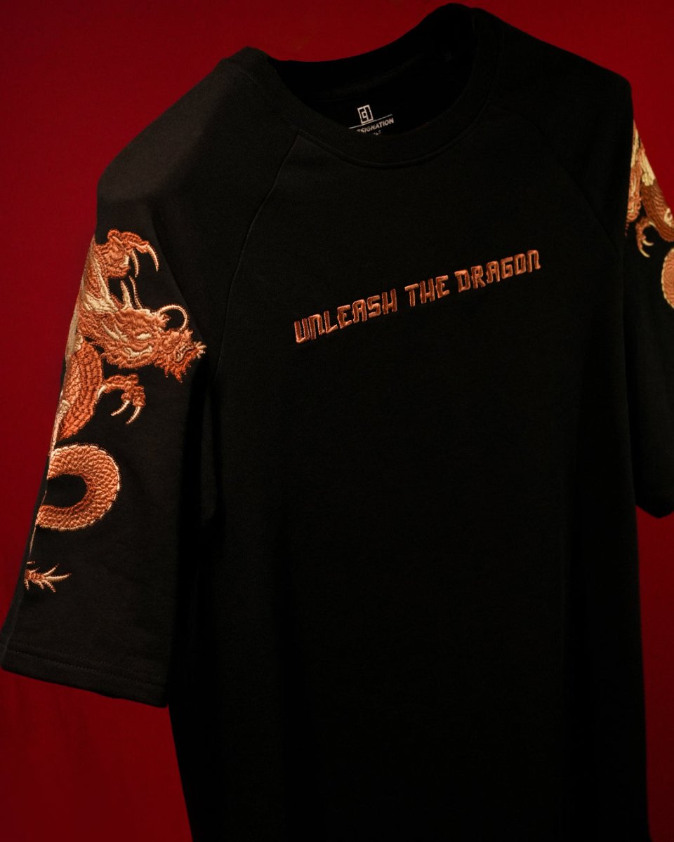 Dragon Embroidered - Men Oversized T-shirt | Mydesignation