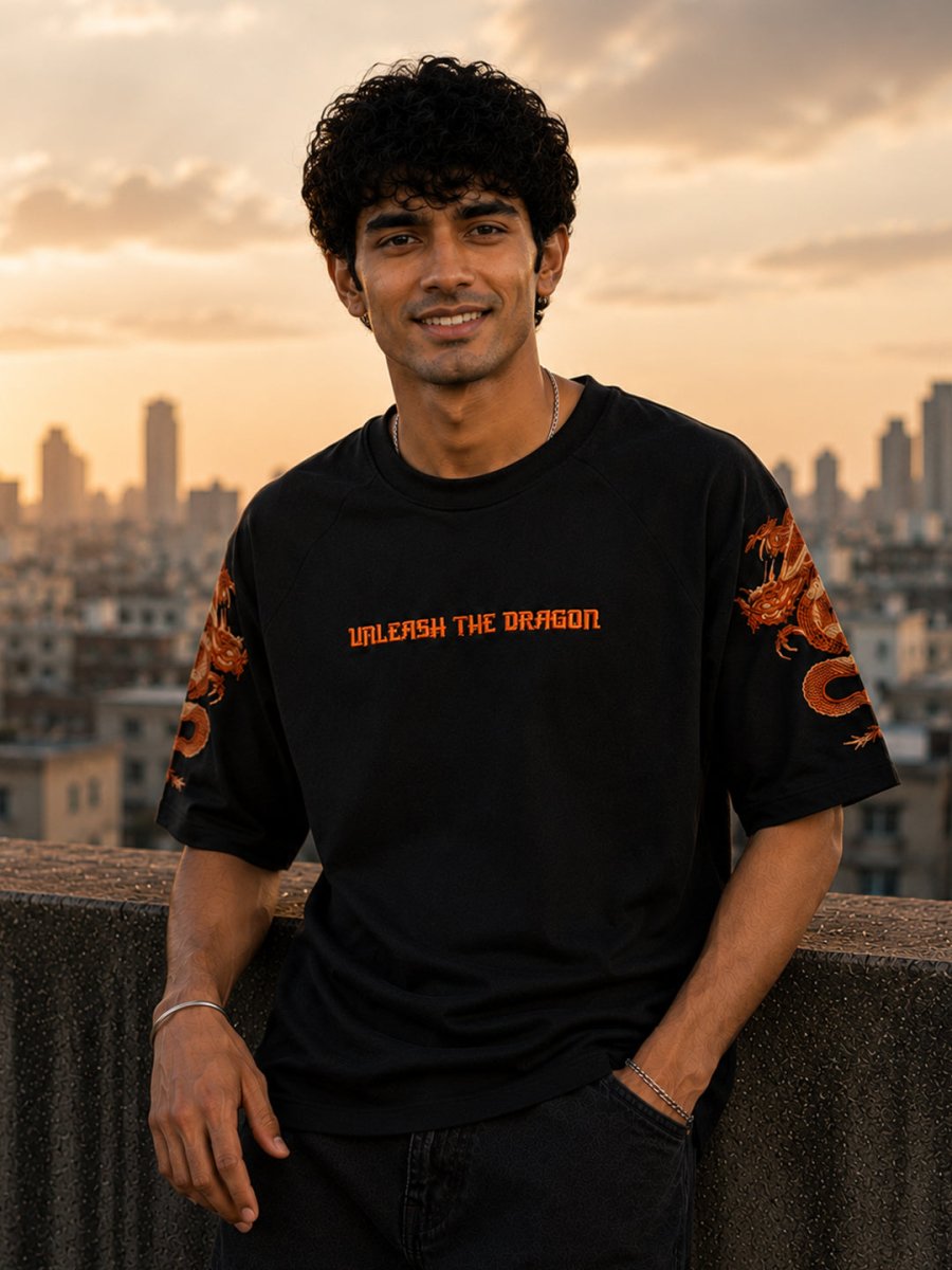 Dragon Embroidered - Oversized T-shirt | MyDesignation
