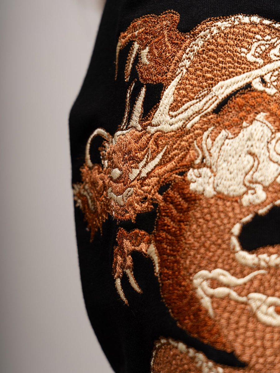 Dragon Embroidered - Women Oversized T-shirt | Mydesignation