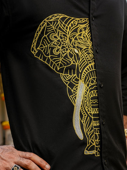 Elephant Embroidered Shirt - Pongal Special | Mydesignation