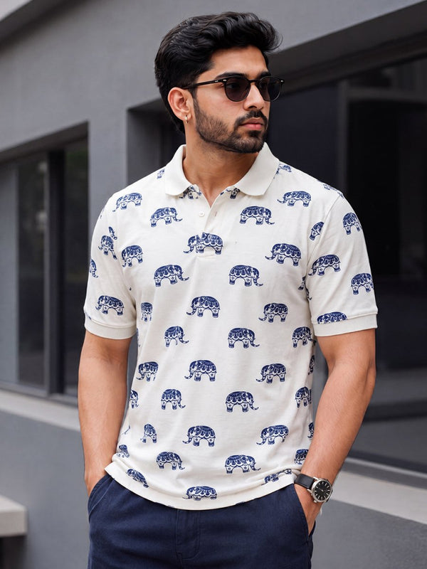 Elephant Print Polo - Polo T-shirts | MyDesignation