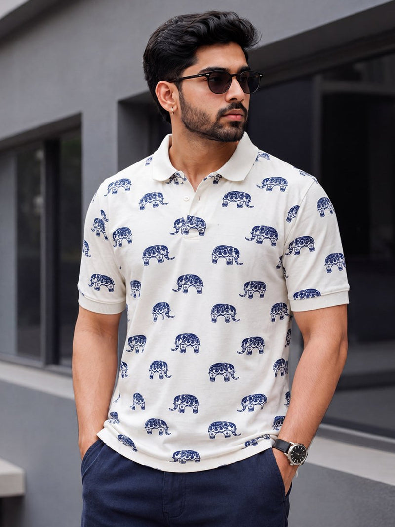 Elephant Print Polo - Polo T-shirts | MyDesignation