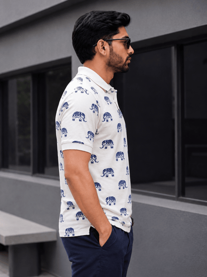 Elephant Print Polo - Polo T-shirts | MyDesignation