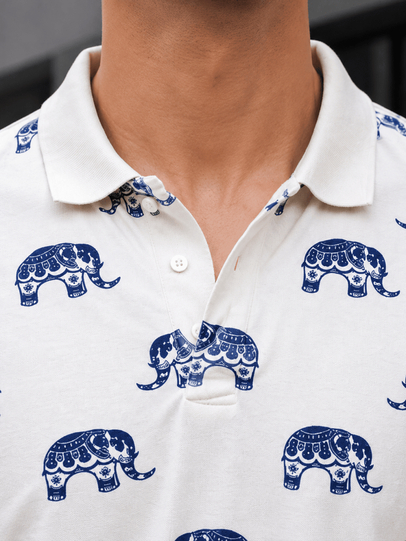 Elephant Print Polo - Polo T-shirts | MyDesignation
