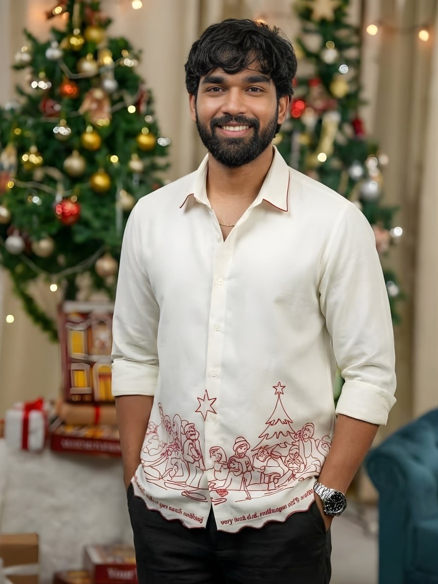 Feast Embroidered - Men Shirt | Mydesignation