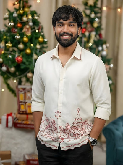 Feast Embroidered - Men Shirt | Mydesignation