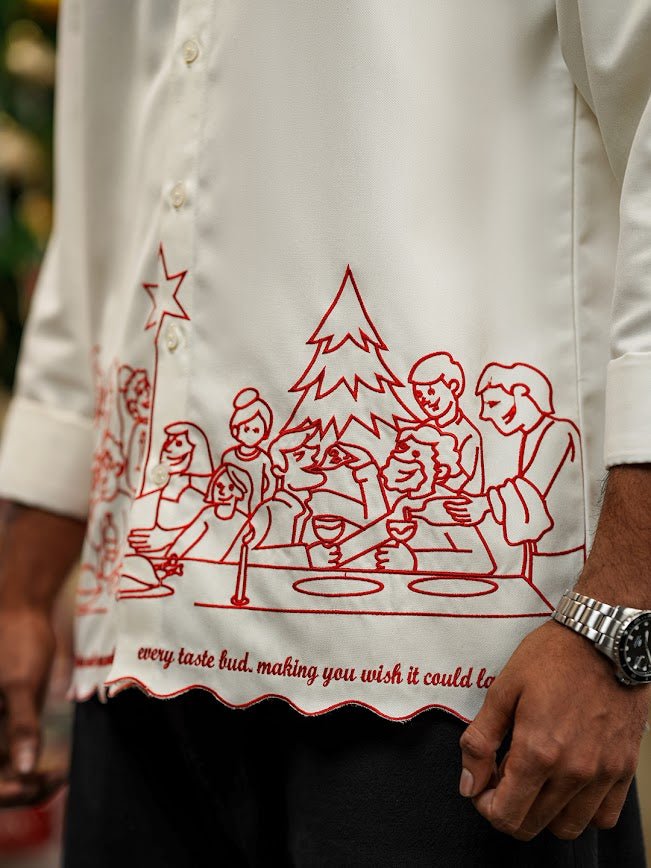 Feast Embroidered - Men Shirt | Mydesignation