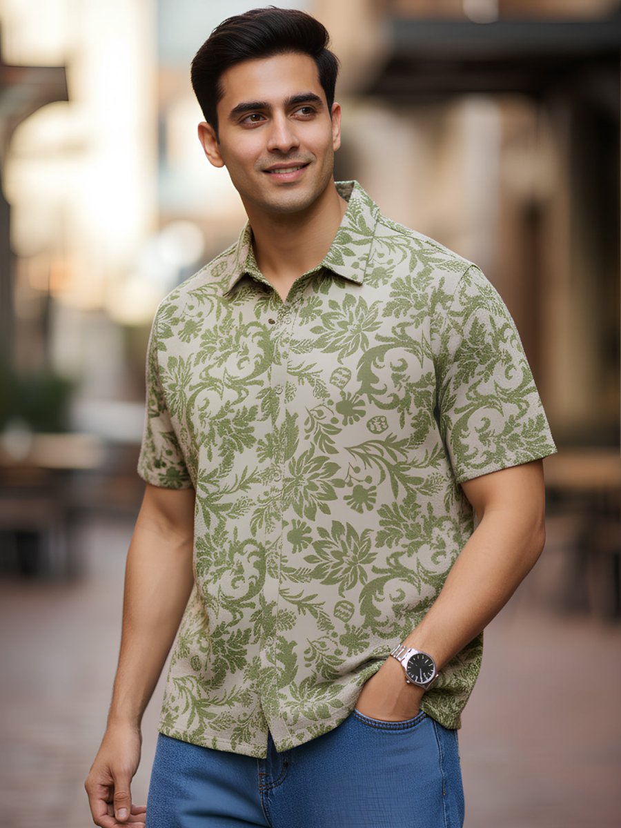 Floral Stretchable Shirt - Men Shirt | Mydesignation