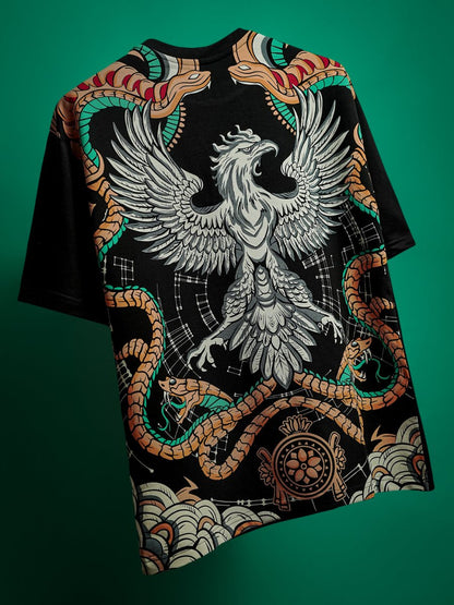 Garuda Embroidered - Men Oversized T-shirt | Mydesignation
