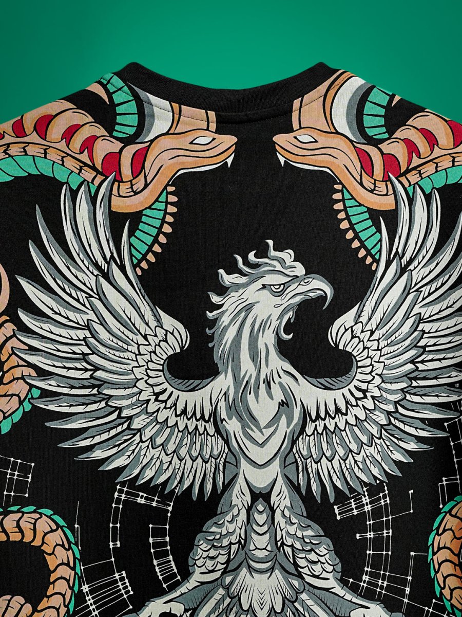 Garuda Embroidered - Men Oversized T-shirt | Mydesignation