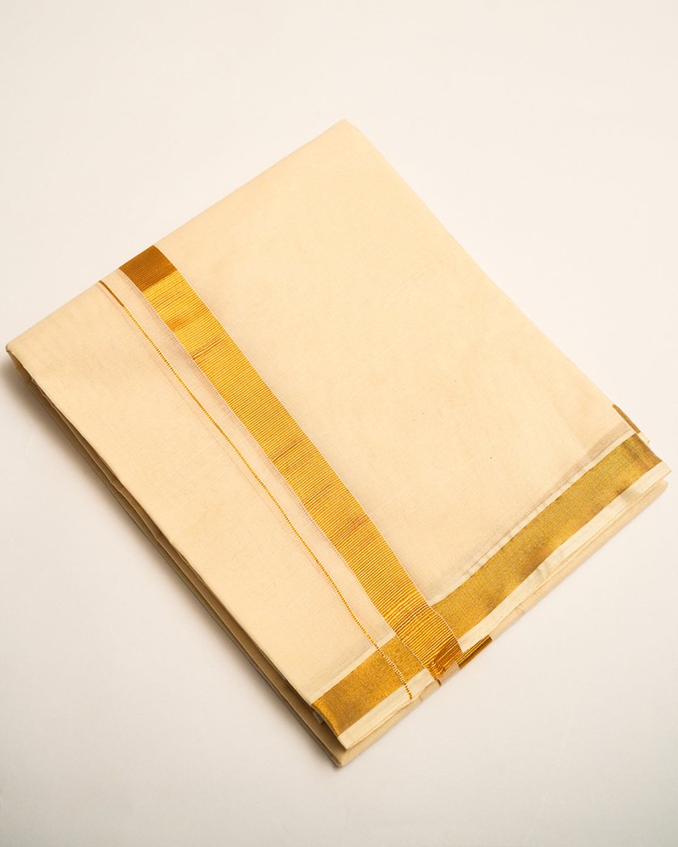 Gold Kasavu Double Dhothi - Mydesignation