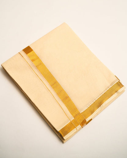 Gold Kasavu Double Dhothi - Mydesignation