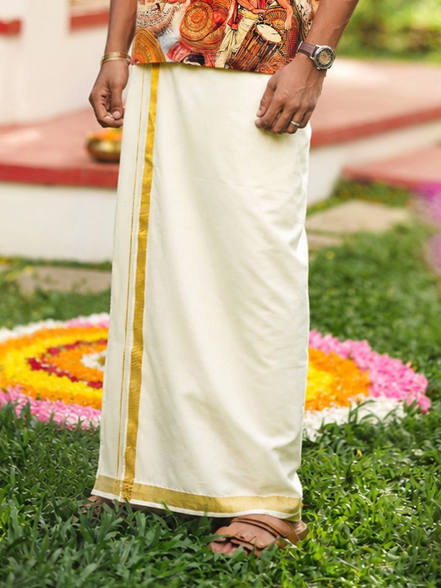 Golden Kasavu Mundu - Mundu | MyDesignation