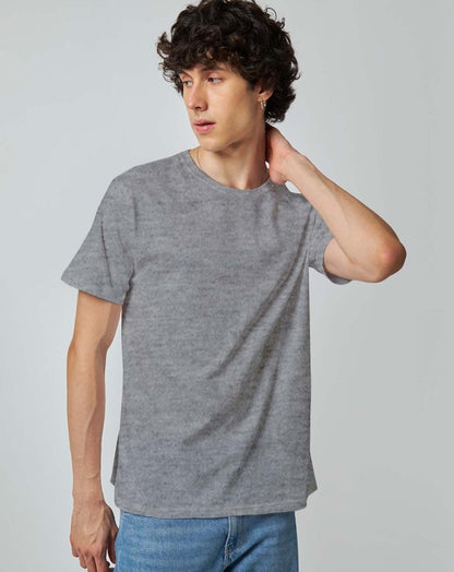 Grey Melange Plain T-shirt - Plain T-shirt | Mydesignation