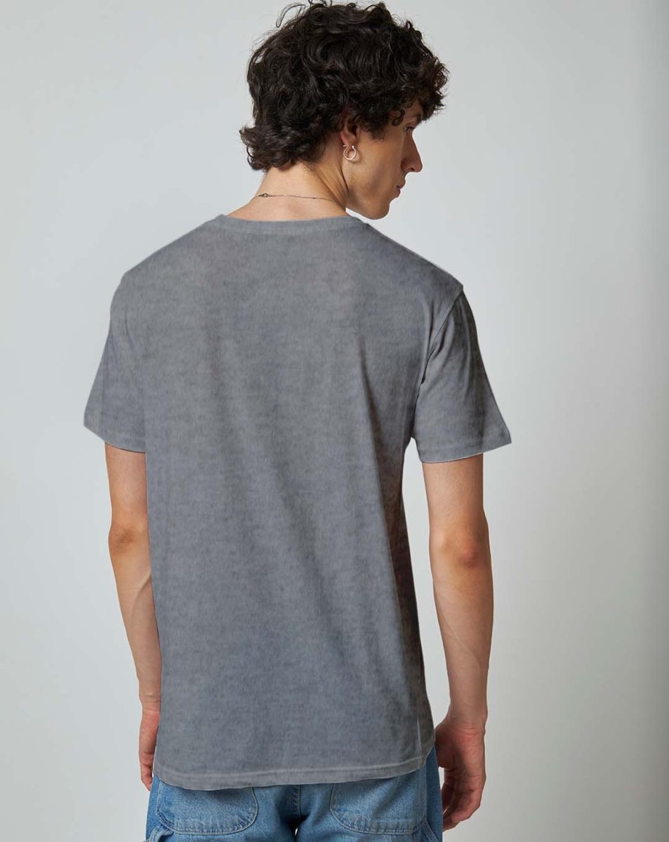 Grey Melange Plain T-shirt - Plain T-shirt | Mydesignation