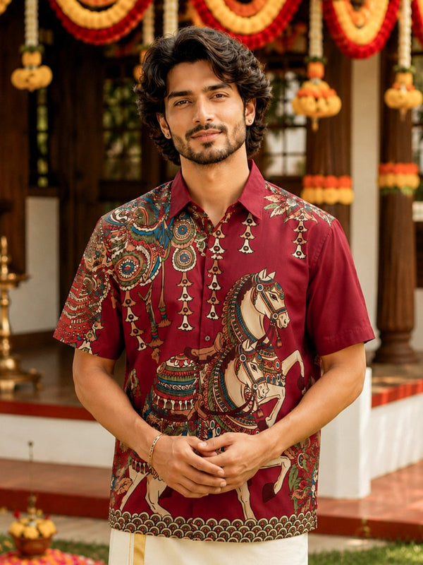 Kalamkari Horse - Shirt | MyDesignation