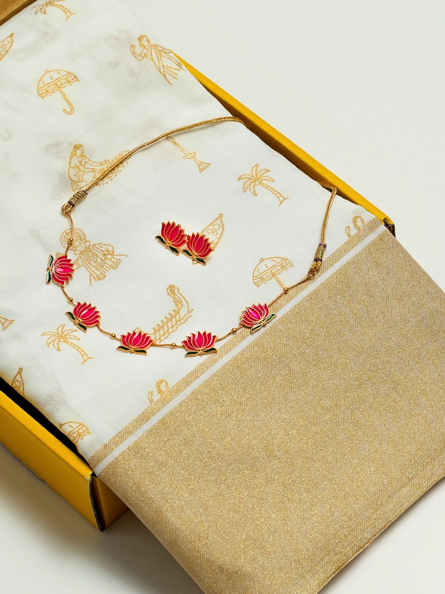 Kasavu Saree Box Jewellery - Onam Special | Mydesignation