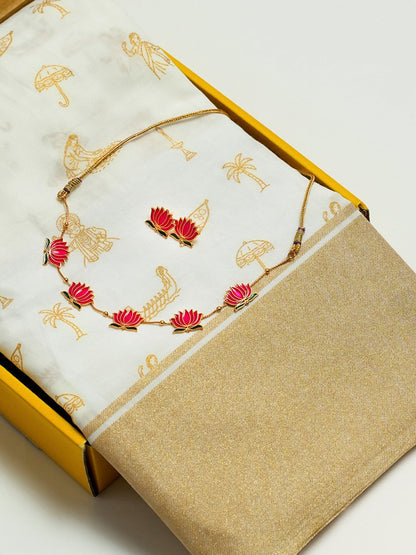 Kasavu Saree Box Jewellery - Onam Special | Mydesignation