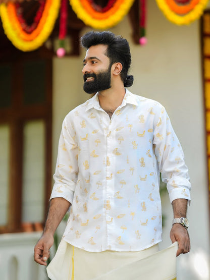 Kasavu Shirt and Saree Combo - Couple Combo | Mydesignation