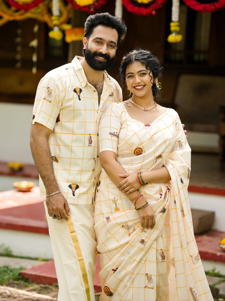 Kerala Icons Shirt and Saree Combo - Couple Combo | MyDesignation
