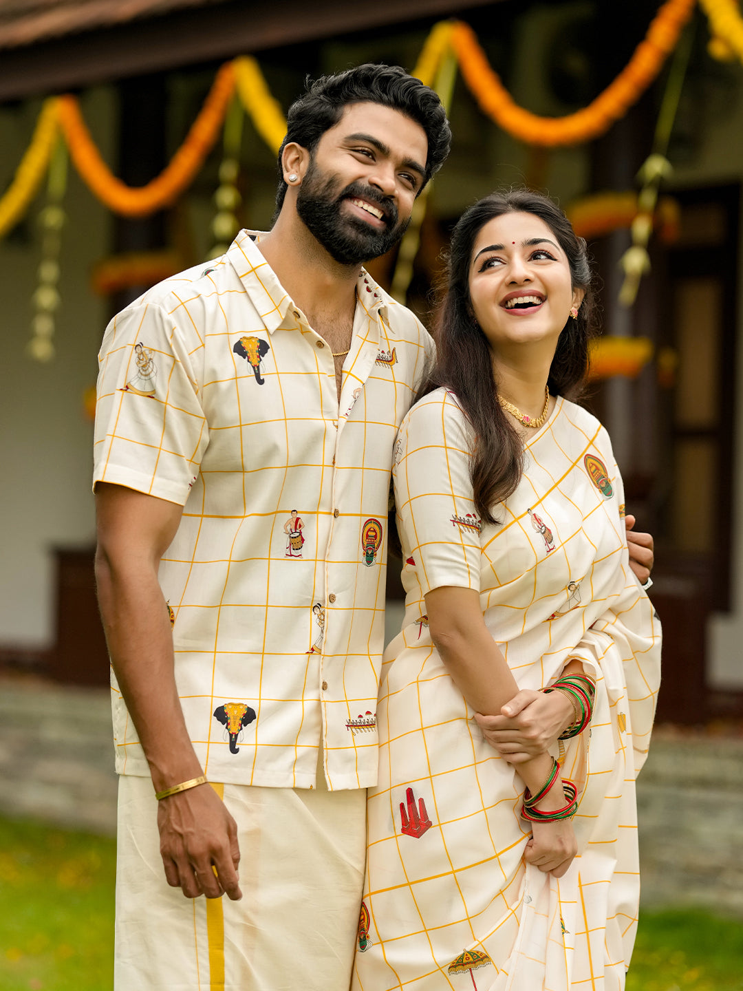 Kerala Icons Shirt and Saree Combo