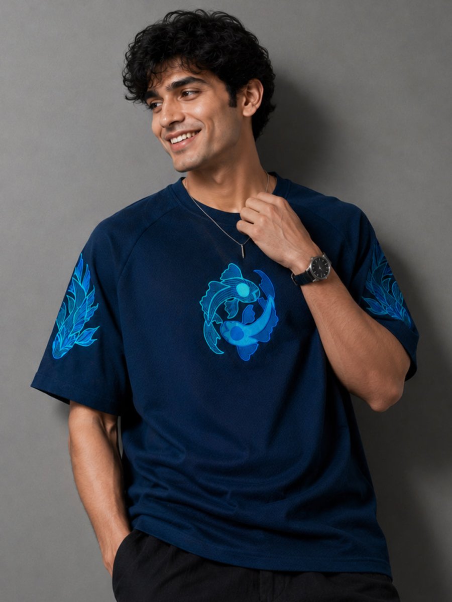 Koi Embroidered - Oversized T-shirt | MyDesignation