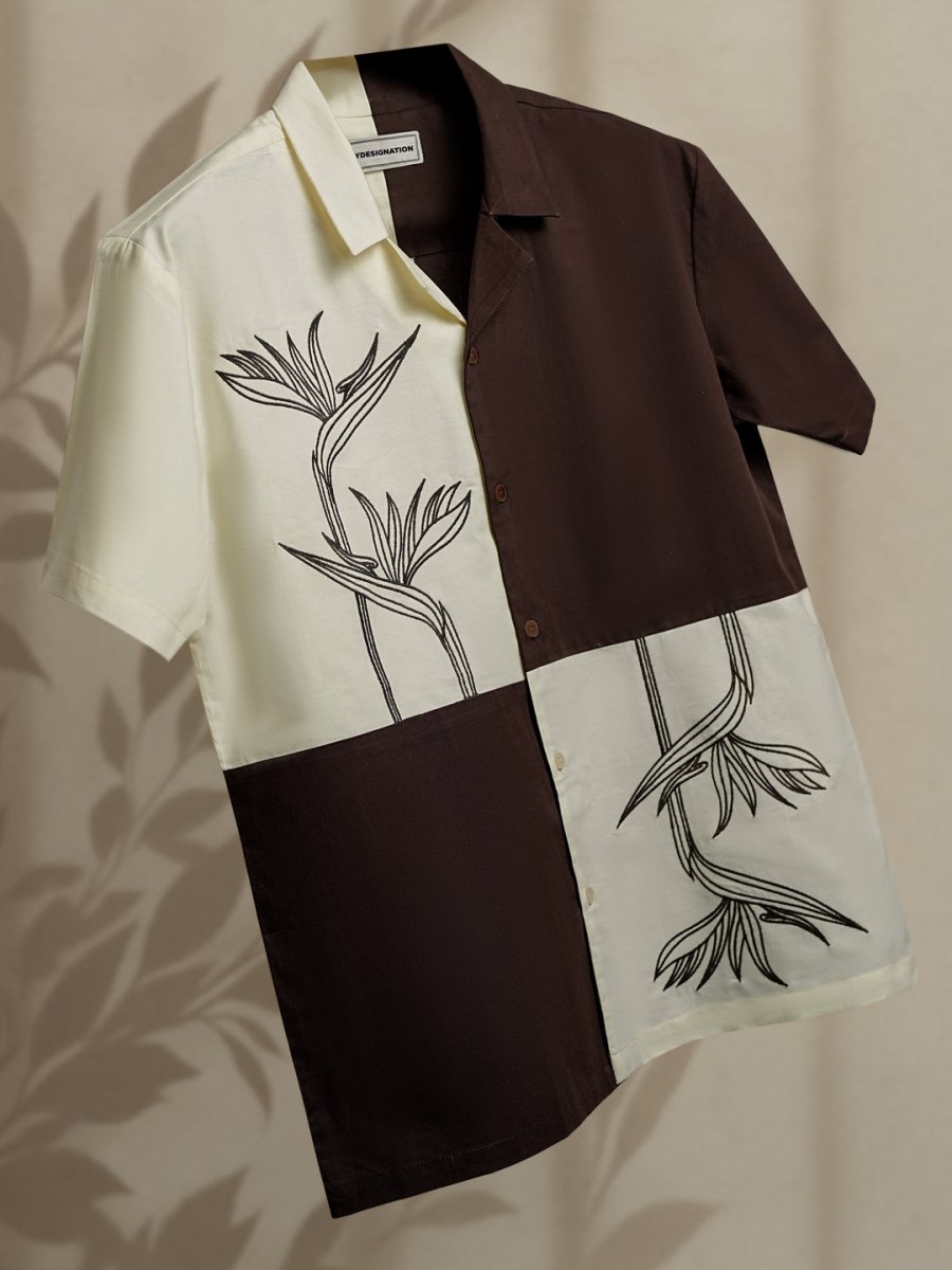 Leaf Embroidered - Men Shirt | Mydesignation