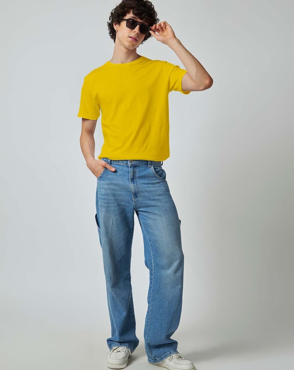 Lemon Yellow Plain T-shirt - Plain T-shirt | Mydesignation