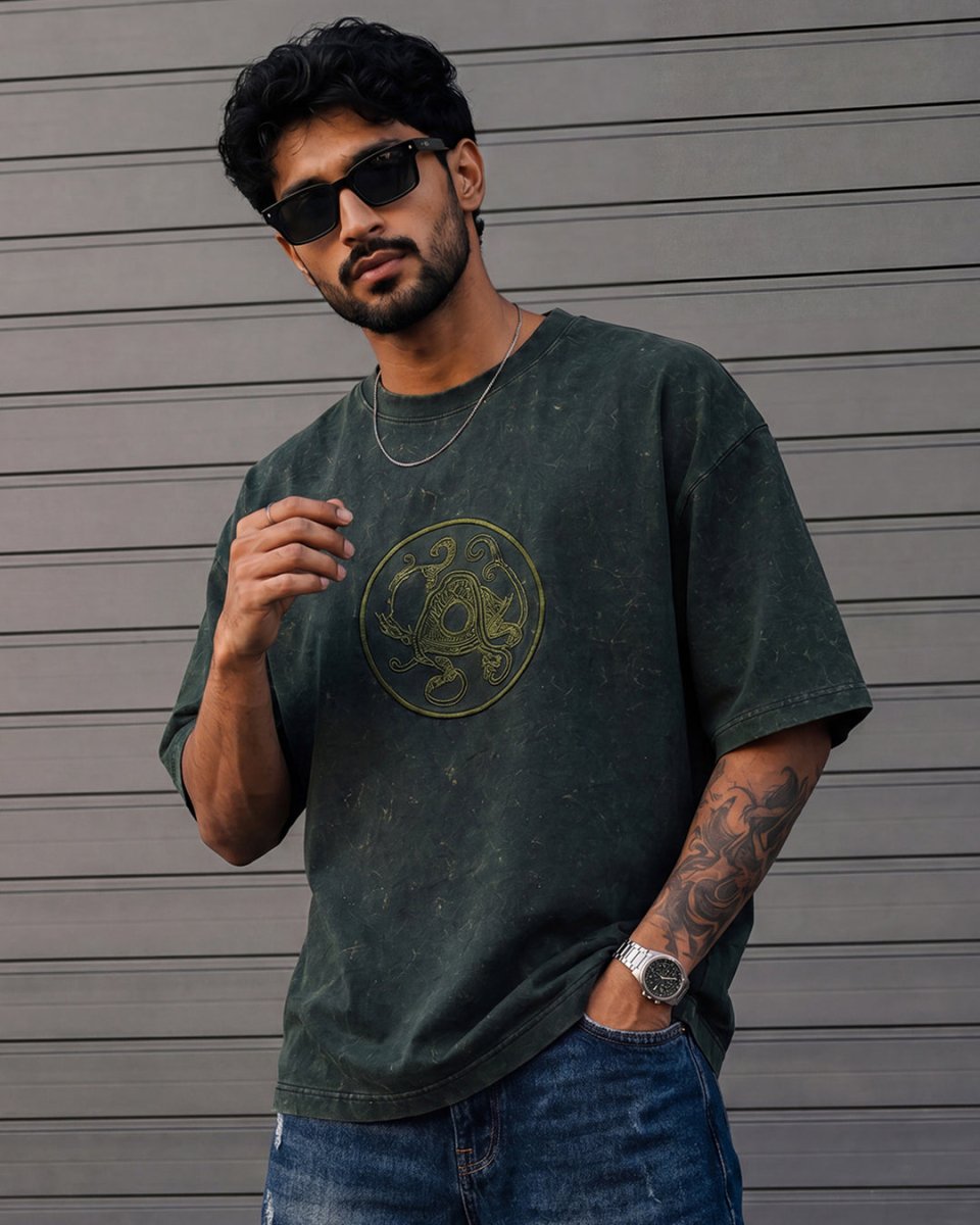 Mythical Tortoise Embroidered - Oversized T-shirt | MyDesignation