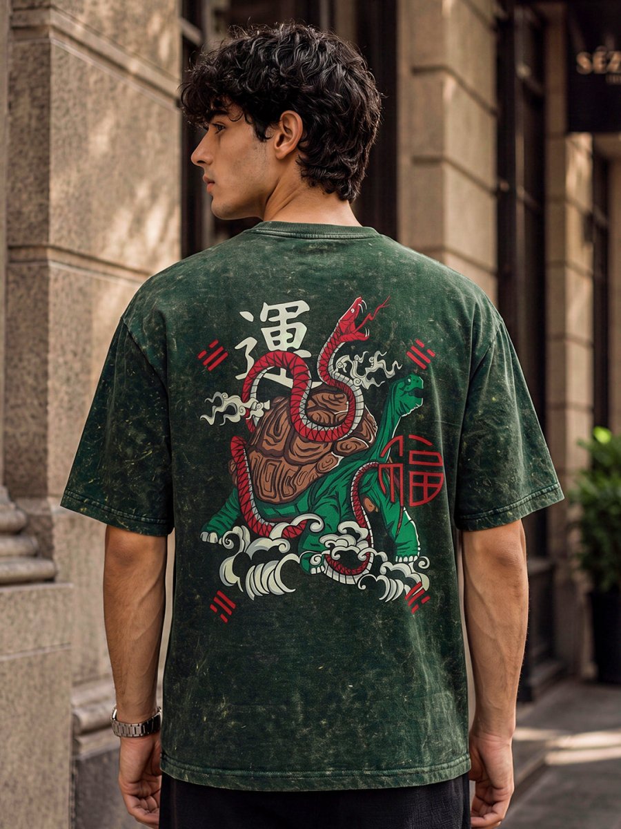 Mythical Tortoise Embroidered - Oversized T-shirt | MyDesignation