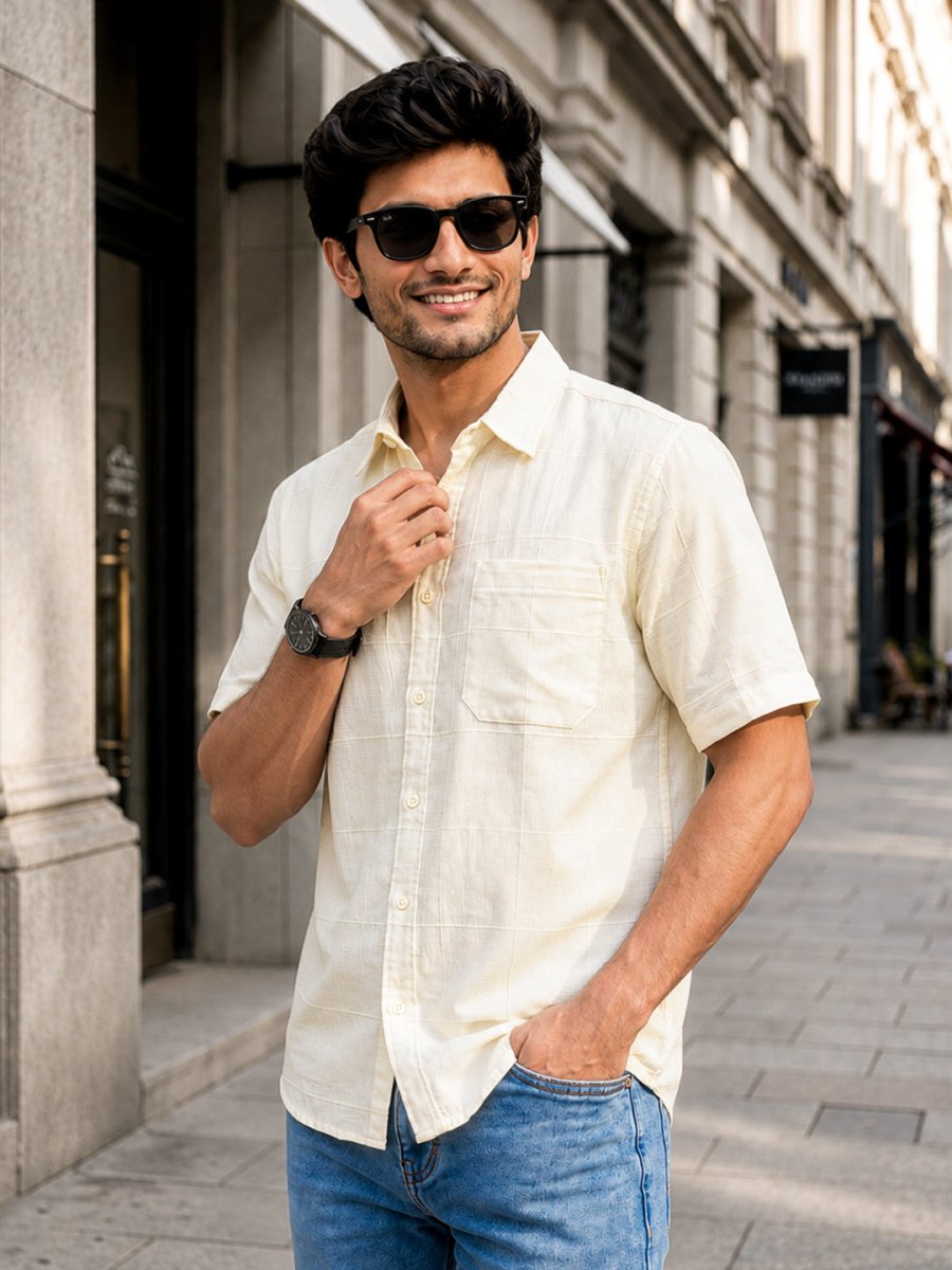 Off White Cotton Shirt - Shirt | MyDesignation
