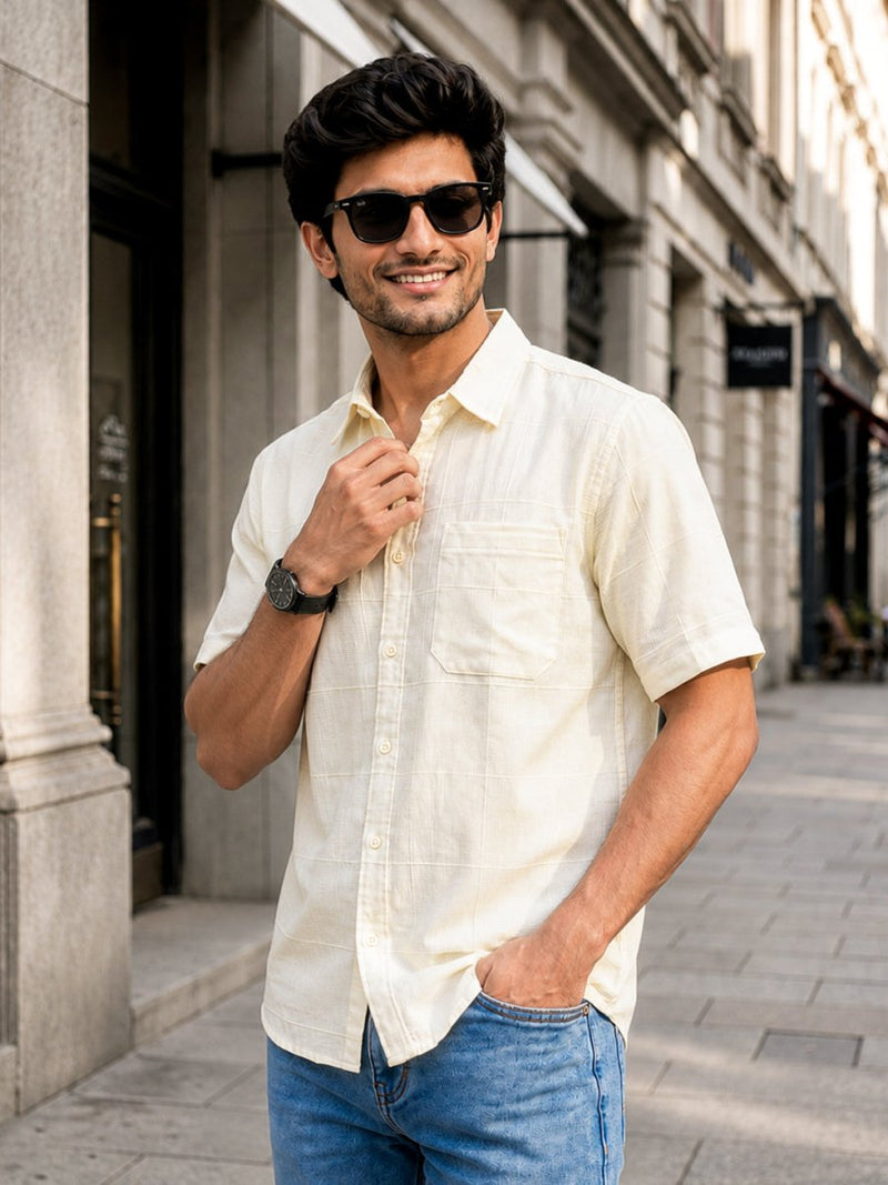 Off White Cotton Shirt - Shirt | MyDesignation