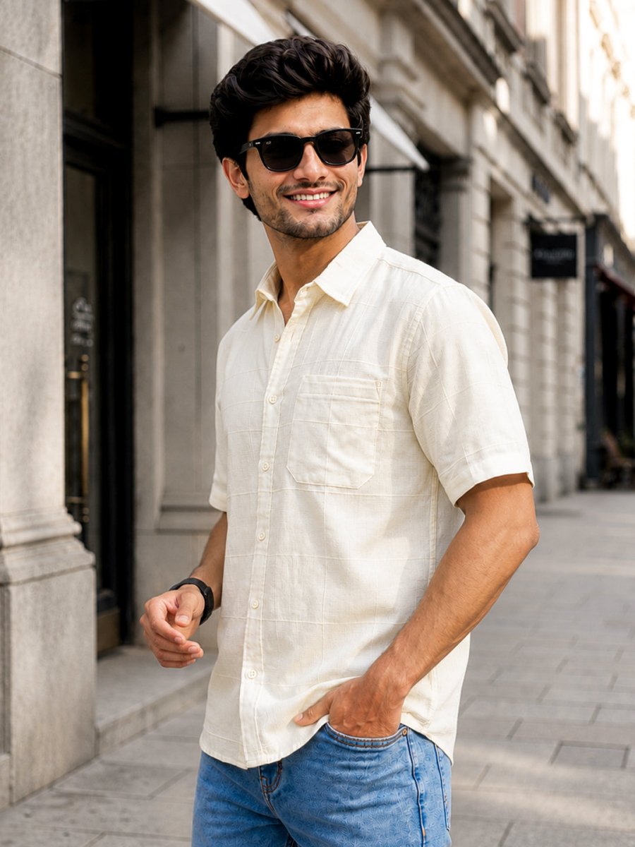 Off White Cotton Shirt - Shirt | MyDesignation