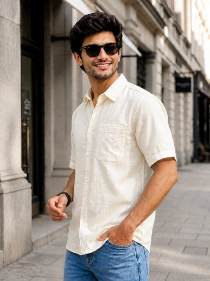 Off White Cotton Shirt - Shirt | MyDesignation
