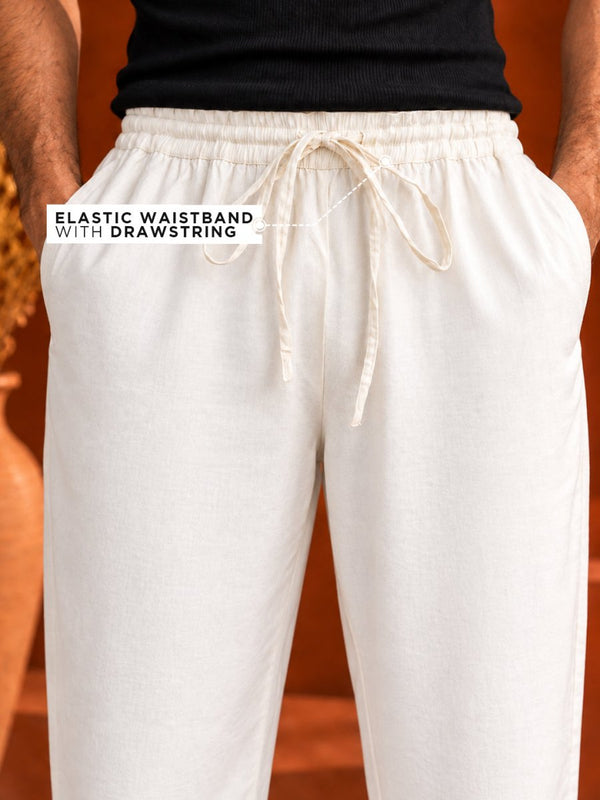 Off White Kurta Pant - Pants | MyDesignation