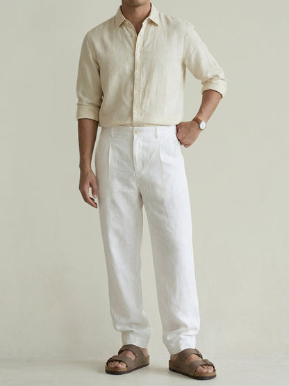 Off White Linen Pant - Men Pants | Mydesignation