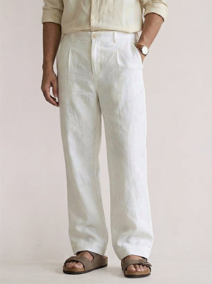 Off White Linen Pant - Pants | Mydesignation