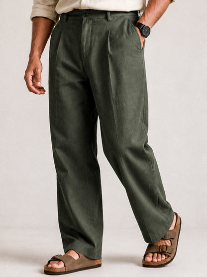 Olive Green Classic Pants - Pants | MyDesignation
