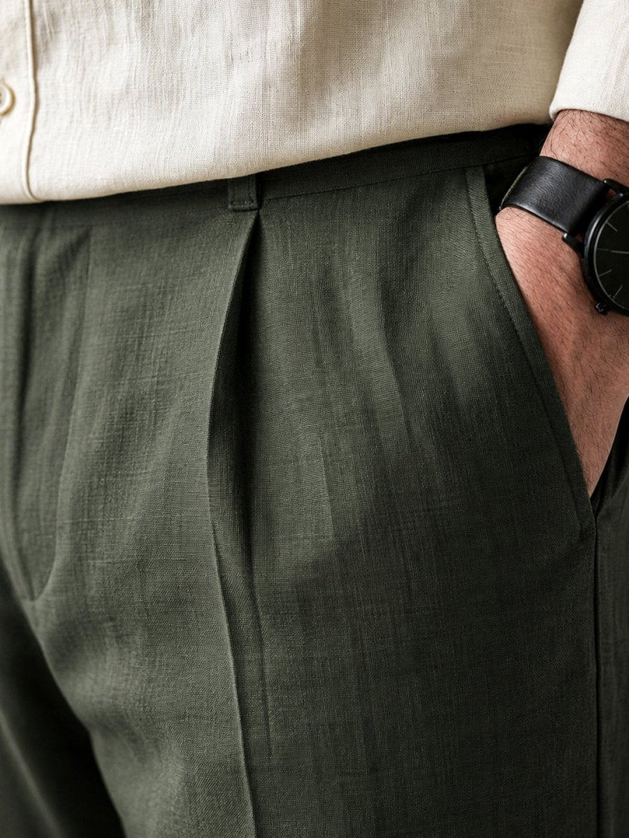 Olive Green Classic Pants - Pants | MyDesignation