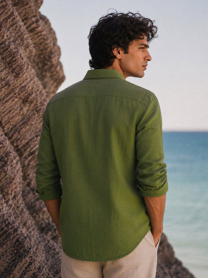 Olive Linen Shirt - Shirt | MyDesignation