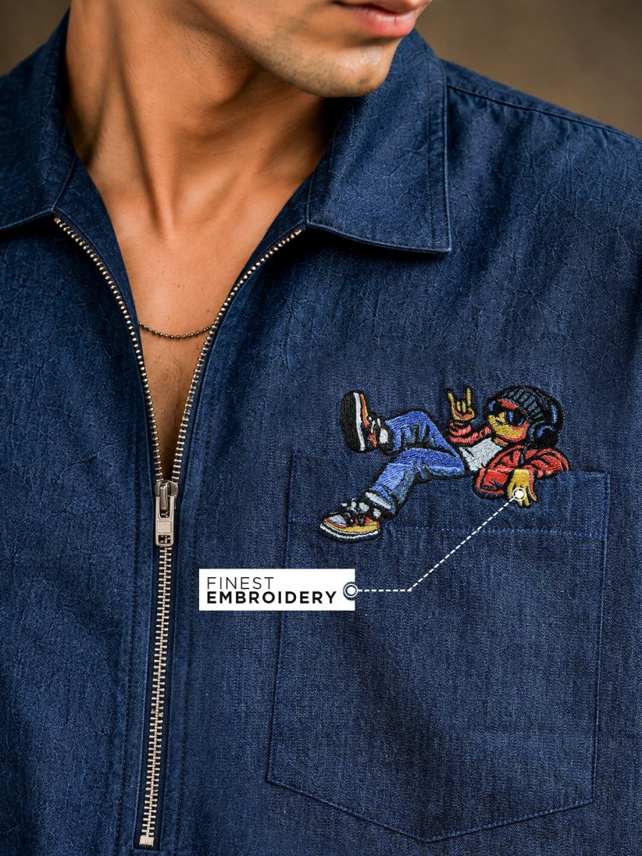 Out of Pocket Denim Embroidered - Shirt | MyDesignation