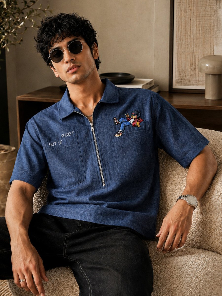 Out of Pocket Denim Embroidered - Shirt | MyDesignation