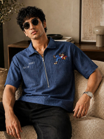 Out of Pocket Denim Embroidered - Shirt | MyDesignation