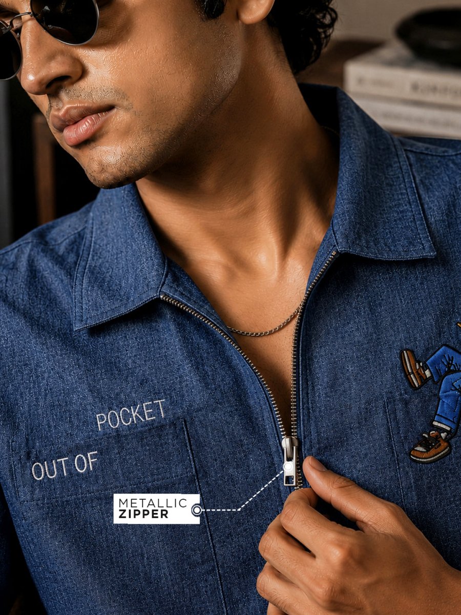 Out of Pocket Denim Embroidered - Shirt | MyDesignation