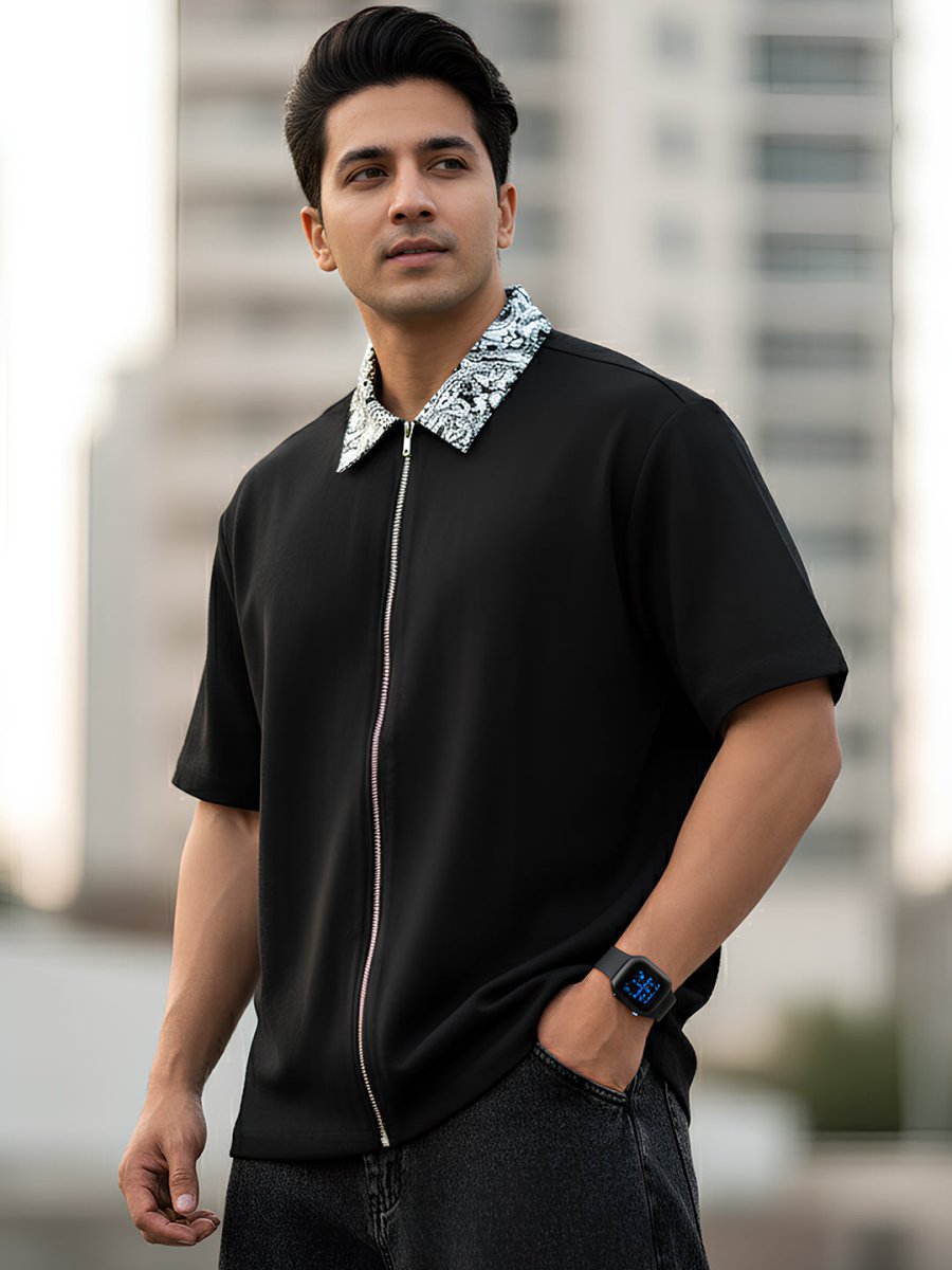 Paisley Denim Shirt - Men Shirt | Mydesignation