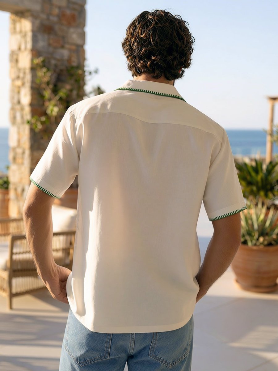 Palm Tree Embroidered Shirt - Men Shirt | Mydesignation