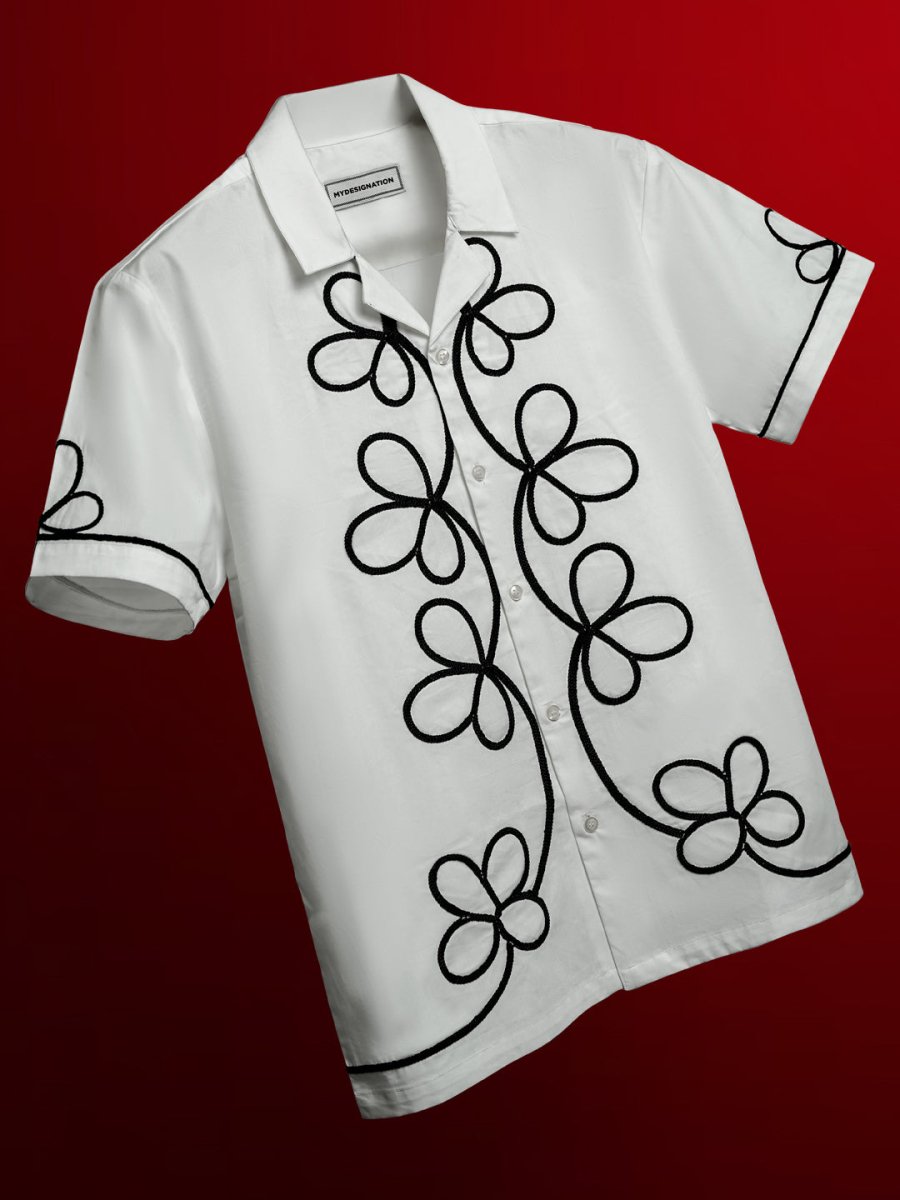 Petal Embroidered - Men Shirt | Mydesignation