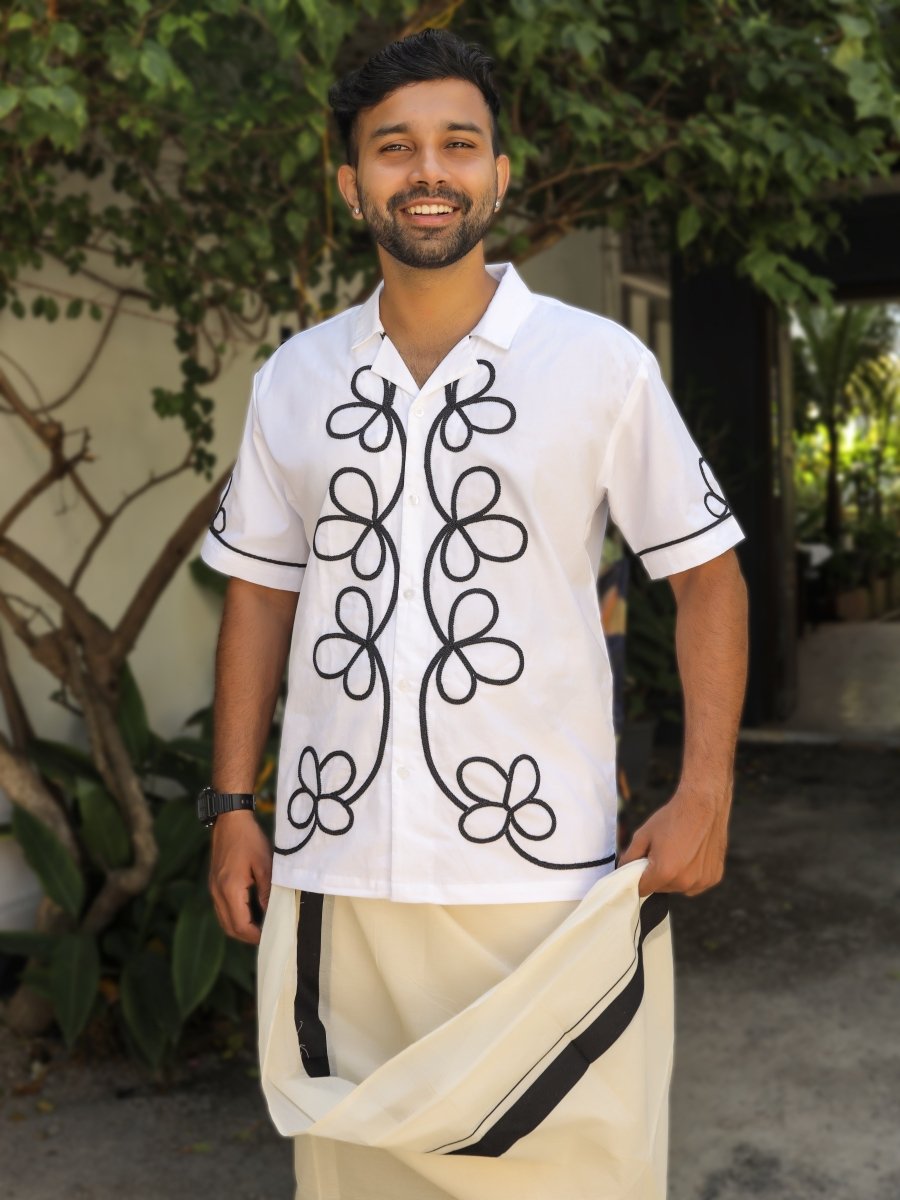 Petal Embroidered - Men Shirt | Mydesignation